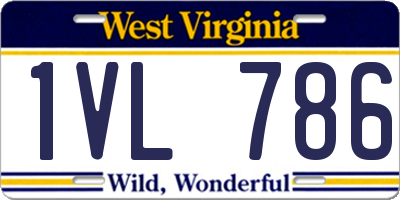 WV license plate 1VL786