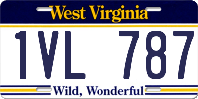 WV license plate 1VL787