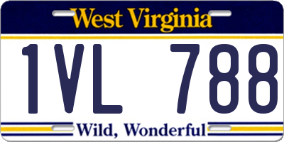 WV license plate 1VL788