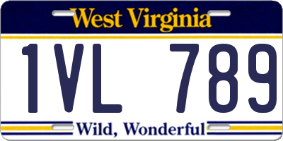 WV license plate 1VL789
