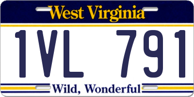 WV license plate 1VL791