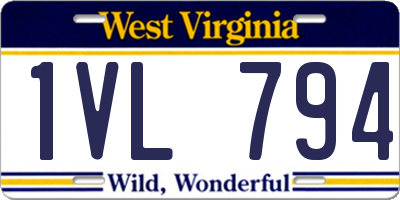 WV license plate 1VL794
