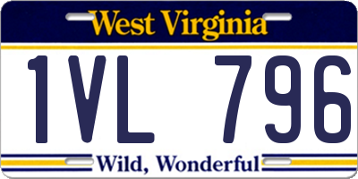 WV license plate 1VL796