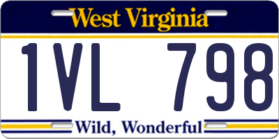 WV license plate 1VL798