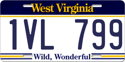 WV license plate 1VL799
