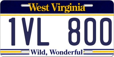 WV license plate 1VL800
