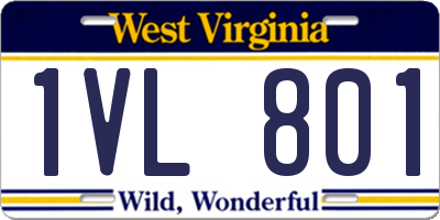 WV license plate 1VL801