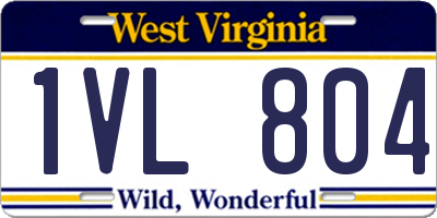 WV license plate 1VL804