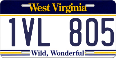 WV license plate 1VL805