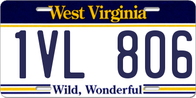 WV license plate 1VL806