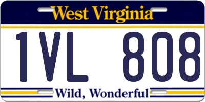 WV license plate 1VL808
