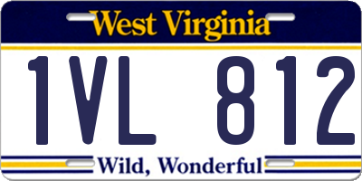 WV license plate 1VL812