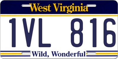 WV license plate 1VL816