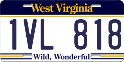 WV license plate 1VL818