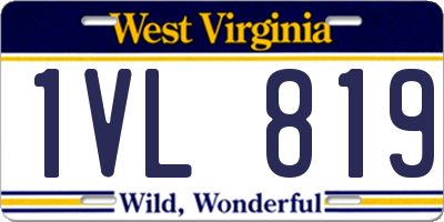 WV license plate 1VL819