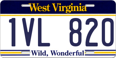 WV license plate 1VL820