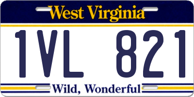 WV license plate 1VL821