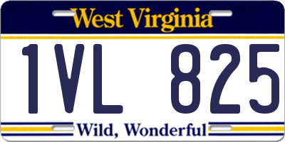 WV license plate 1VL825