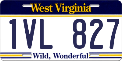 WV license plate 1VL827
