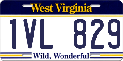WV license plate 1VL829