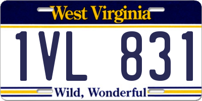 WV license plate 1VL831