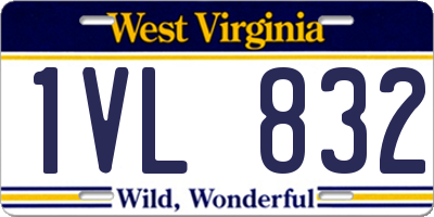 WV license plate 1VL832