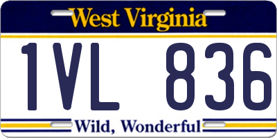 WV license plate 1VL836