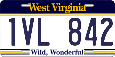 WV license plate 1VL842