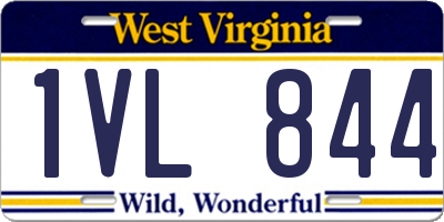 WV license plate 1VL844
