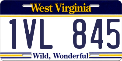 WV license plate 1VL845