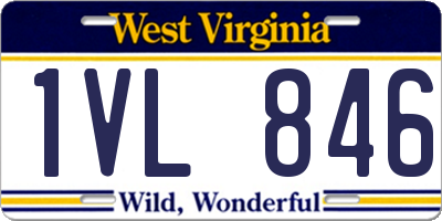 WV license plate 1VL846