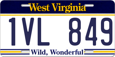 WV license plate 1VL849
