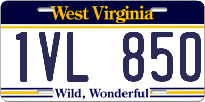 WV license plate 1VL850