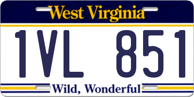 WV license plate 1VL851