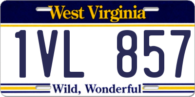 WV license plate 1VL857