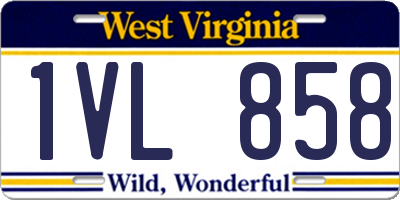 WV license plate 1VL858