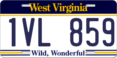 WV license plate 1VL859