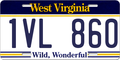 WV license plate 1VL860
