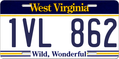 WV license plate 1VL862