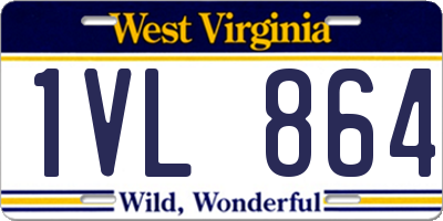 WV license plate 1VL864