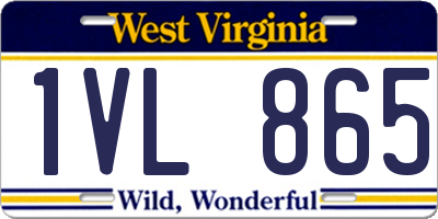 WV license plate 1VL865