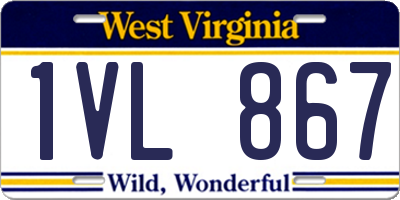 WV license plate 1VL867