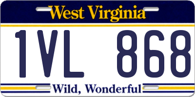 WV license plate 1VL868