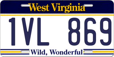 WV license plate 1VL869