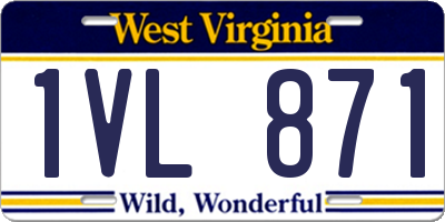 WV license plate 1VL871