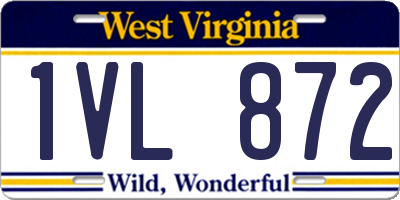 WV license plate 1VL872