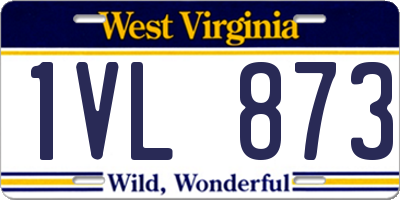 WV license plate 1VL873