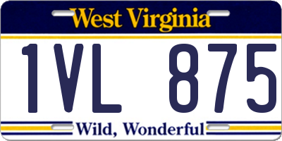 WV license plate 1VL875