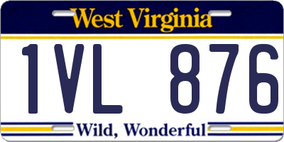 WV license plate 1VL876