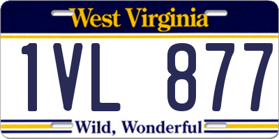 WV license plate 1VL877